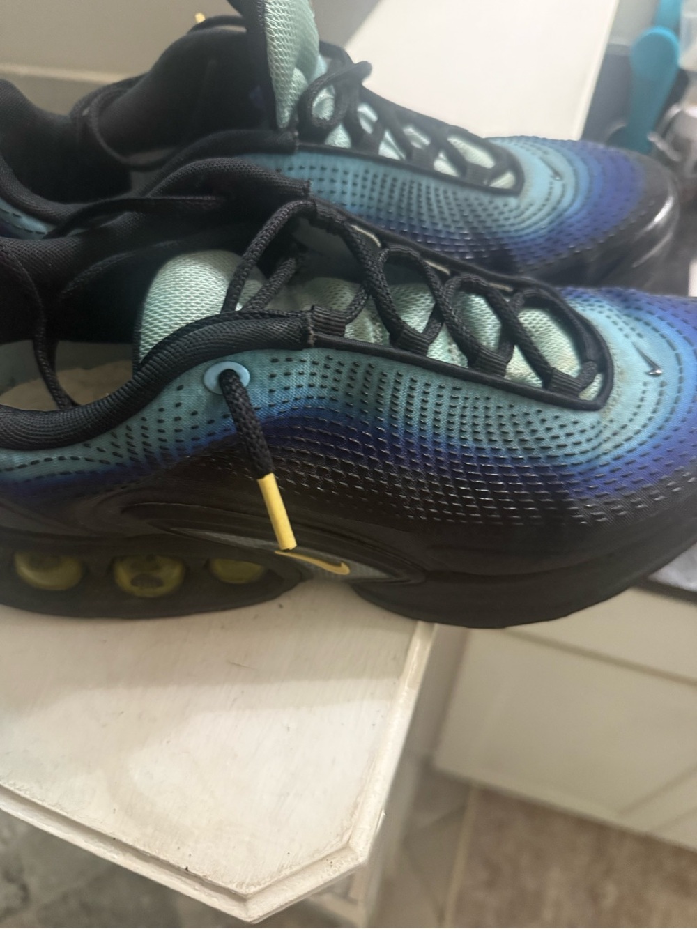 Nike Sneaker Interior Tag Detail - Light Blue & Black